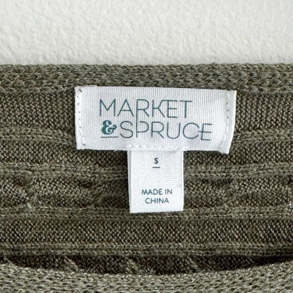 Market & Spruce Reviera Cable Knit Dolman Pullover 3/4 Sleeve Sweater Size Large - Picture 5 of 6